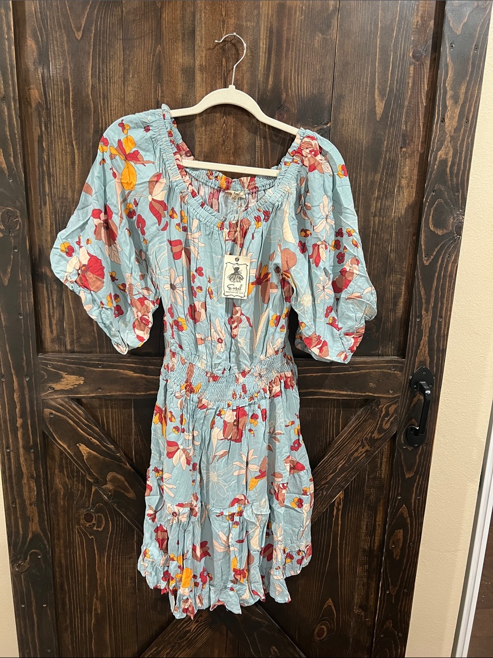 Easel - Light Blue Floral Summer Dress